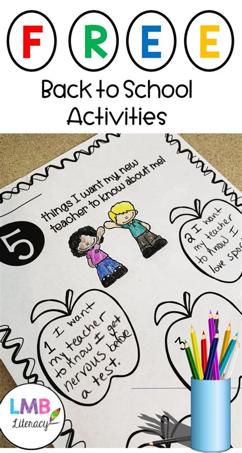 Free Back To School Activities And Poem First Day Of School School