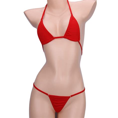EVAbaby Women Micro G String Bikini 2 Piece Swimsuit Sheer Extreme Mini