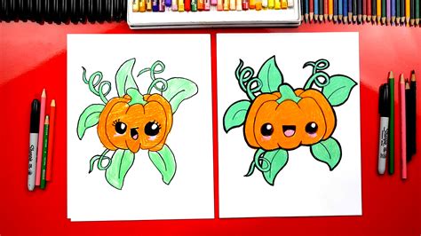 How To Draw Cute Things Animals How To Draw A Funny Cute Pumpkin