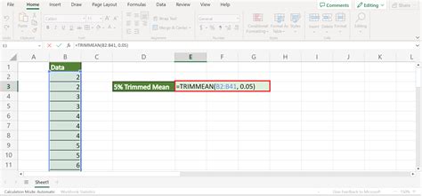 How To Calculate A Trimmed Mean In Excel Sheetaki