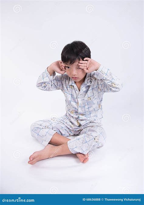 Asian Boy Sleepy Stock Photo Image Of Asian Background 68636888