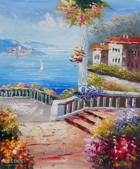 Mediterranean Coast Painting Art Paintings For Sale Paintings For Sale