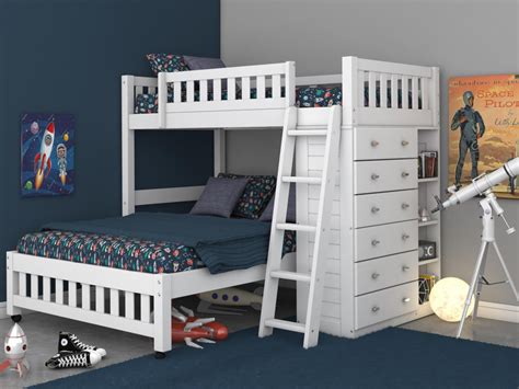 1040 Twin Size Loft Bed With Full Size Lower Bed Lakehouse Collection