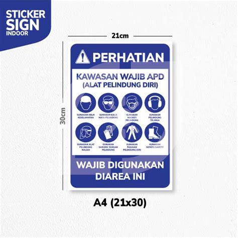 Jual Stikersticker Label Sign Area Wajib Apd Alat Pelindung Diri