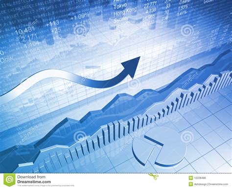 Download royalty free photos, videos and music. Stock Market Graph With Pie Chart And Up Arrow Royalty ...