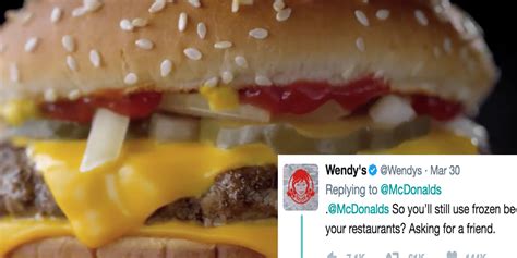 Mcdonalds Gets Seared By Wendys Over ‘fresh Beef Tweet