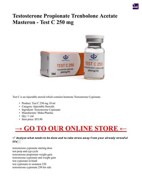 Testosterone Propionate Trenbolone Acetate Masteron Test C 250 Mg 1