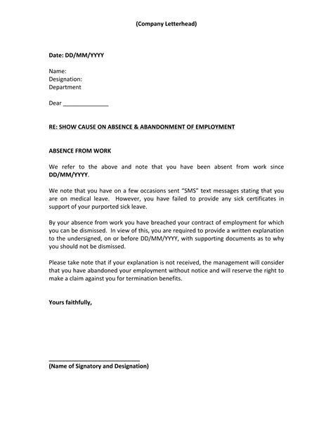 Allegations of misconduct in the workplace can have a serious impact on both employees and employers. Explanation Letter For Absent - Letter