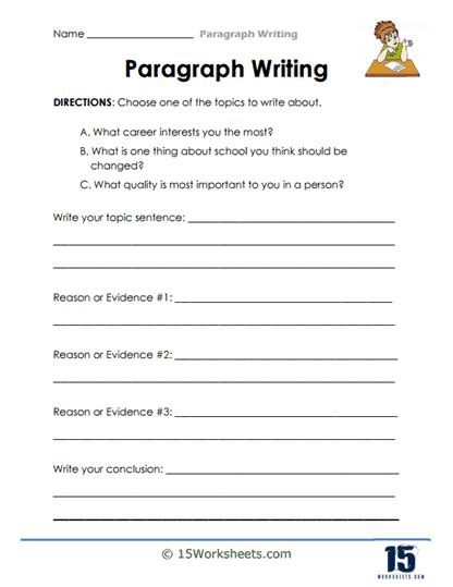 enhance writing skills with engaging paragraph writing worksheets
