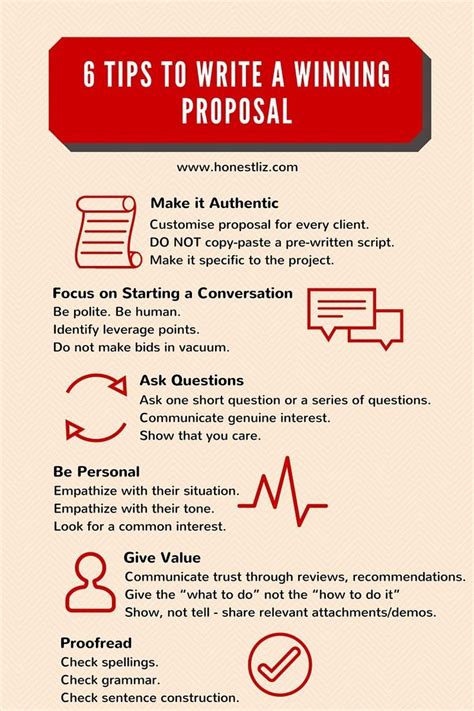 6 Tips To Writing A Winning Proposal By Honestliz Infographic