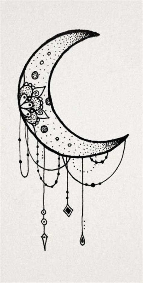 Crescent Moon Dreamcatcher Half Moon Tattoo Mandala Sun Tattoo Moon