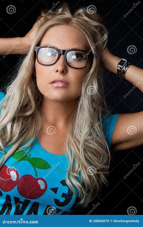 Blonde With Glasses Stock Image Image Of Clean Glasses 28866879
