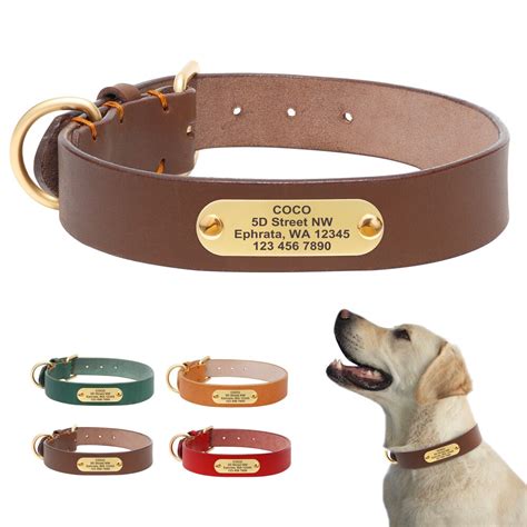 Personalized Leather Dog Collar Leather Small Medium Large Dog Collars
