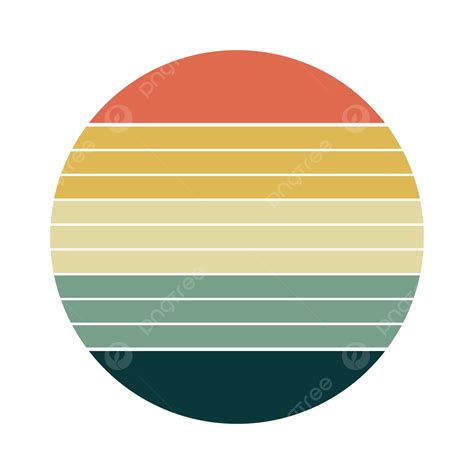 Retro Sunset Beach Vector Png Images Vintage Retro Sunset Striped