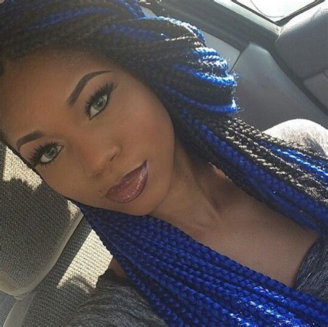 Bluscents I Love The Electric Blue In Her Braids Hair Styles Box