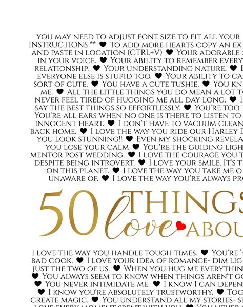 50 Reasons We Love You 50th Birthday Editable Template Etsy Uk