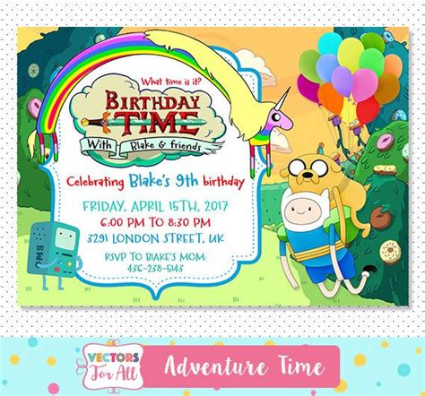 Adventure Time Birthday Invitations Free Howtodraweyebrowsforbeginners