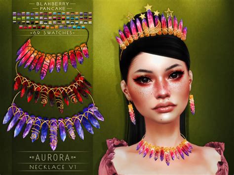 Blahberry Pancake Aurora Necklace V1 The Sims 4 Download