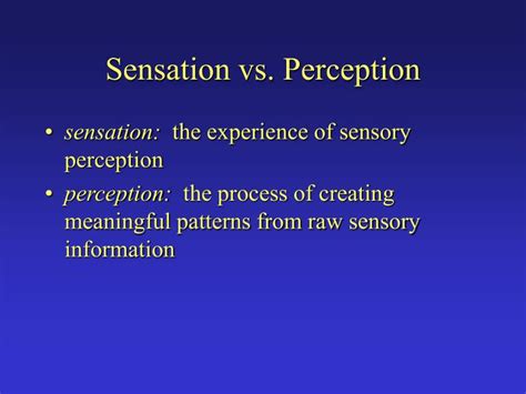 Ppt Sensation Vs Perception Powerpoint Presentation Free Download