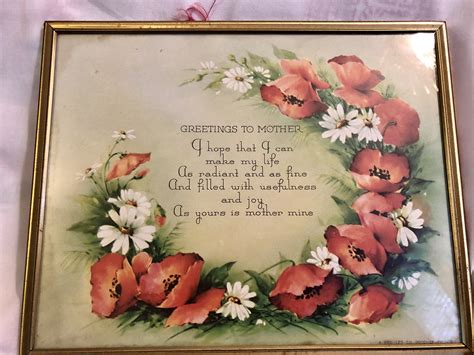 Vintage Mother Poem with Flowers Greetings To Mother Mother | Etsy | Mother poems, Mother ...