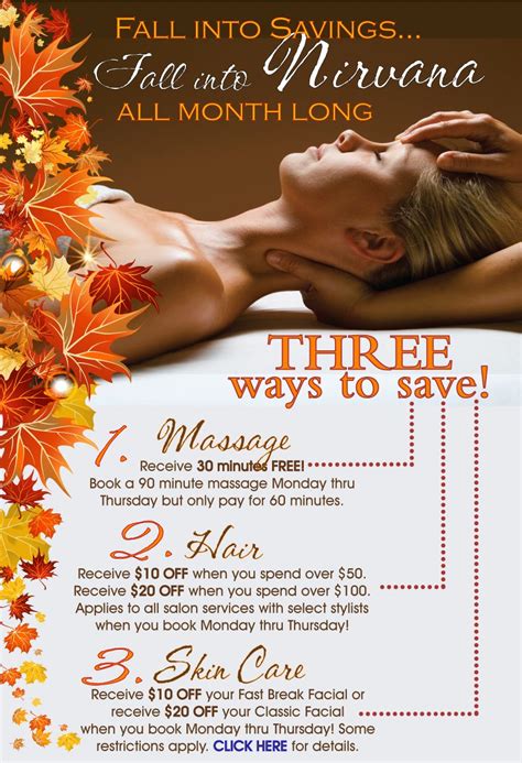Spa And Salon Discounts This October Salon Promotions Spa Specials Salon Marketing