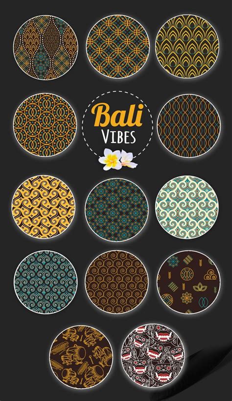 Wonderful Bali Vector Patterns Set Batik Pattern Batik Design