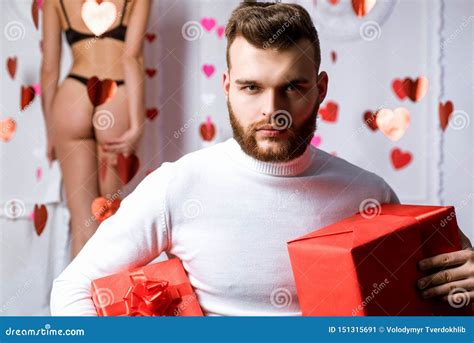 Celebrate Love Romantic Surprise Valentines Day T T For Girlfriend Stock Image Image