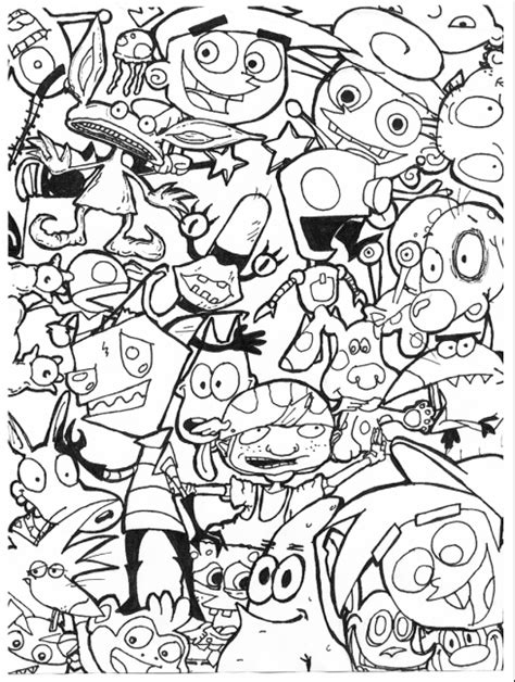Cartoon Characters Coloring Pages For Adults Thekidsworksheet