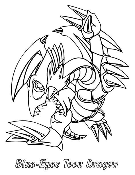 Blue Eyes Toon Dragon In Yu Gi Oh Coloring Page Download Print Or