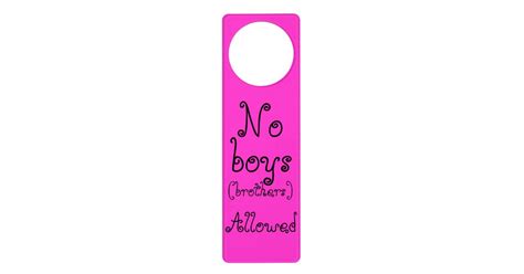 No Boys Allowed Door Hangers Zazzle