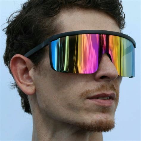 90s Futuristic Visor Sunglasses For Women Men Ebay