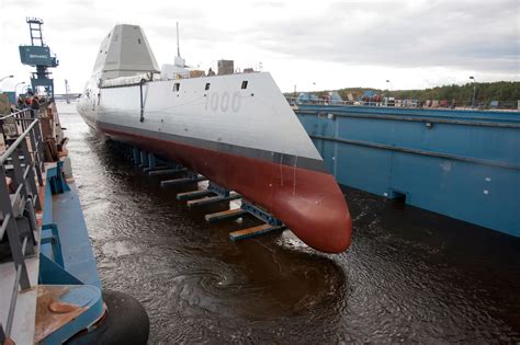 Uss Ddg 1000 Zumwalt Stealth Guided Missile Destroyer Launched At Bath