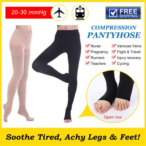 Medical Compression Pantyhose Tights Support Stockings Nurse Travel Flight Edema Ebay