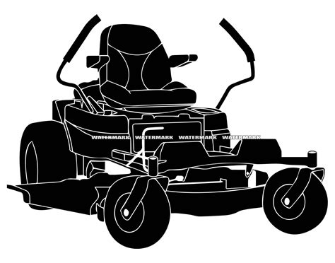 Zero Turn Lawn Mower SVG DXF PNG Clipart Silhouette Cut File Etsy Finland