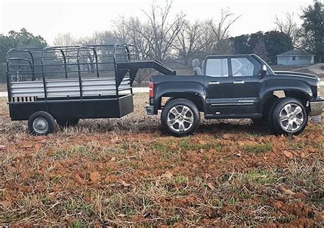 Gooseneck trailer custom toy trucks and trailers. Parenting done right. Powerwheels truck with a custom ...