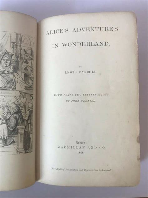 Alices Adventures In Wonderland Uk 1st Edition 1st Issue Signed By