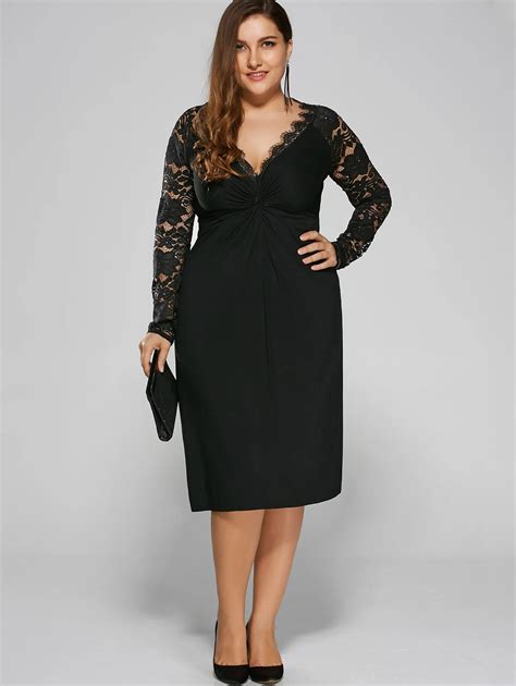 Gamiss Women Black Holiday Formal Party Bodycon Sexy Dress Plus Size