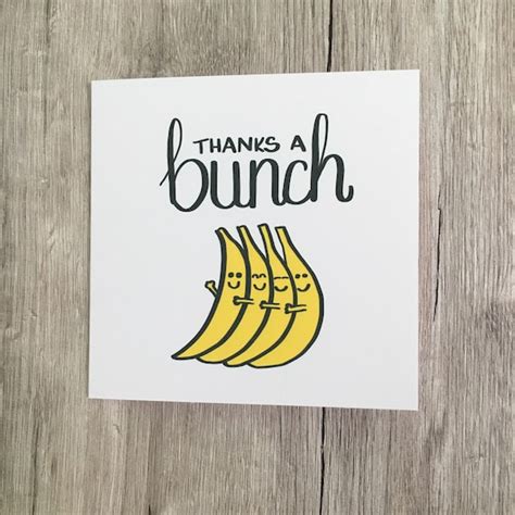 Funny Card Pun Card Thank You Thanks Thanks A Etsy