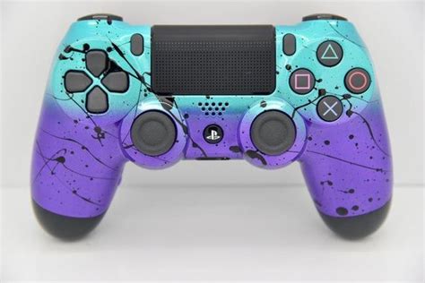 Teal And Purple Fade Hand Airbrushed Playstation 4 Custom Etsy Ps4