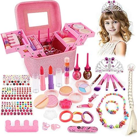 Balnore 34 Pcs Kids Makeup Toys Girls Real Makeup Kit Washable Makeup