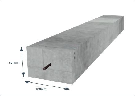 Concrete Lintel 100 x 65mm x 1380mm (4x3" x 4ft 6") - Goodwins