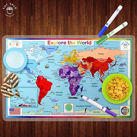 Tot Talk Explore The World Educational Placemat For Kids