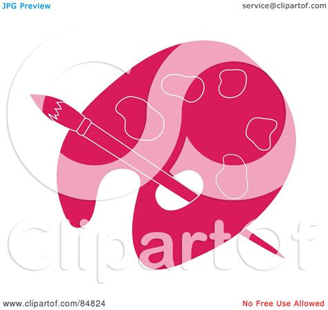 Royalty Free Rf Clip Art Illustration Of A Pink Artist Palette With A
