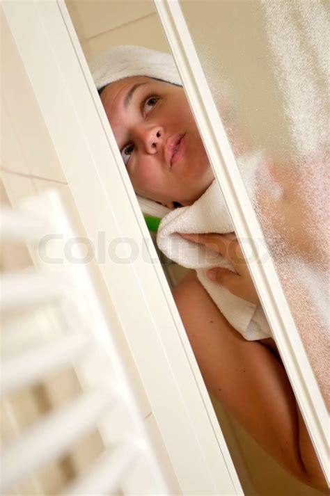 Woman Shower Stock Image Colourbox