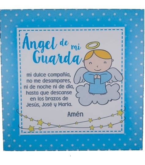 Cuadros Con Oración Del Ángel De La Guarda Niño Y Niña
