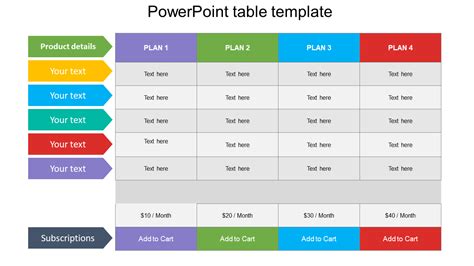 Powerpoint Table Template Free