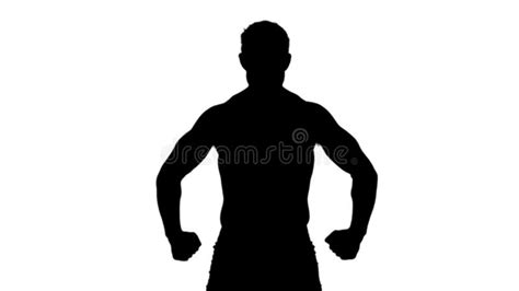 Muscular Silhouette Of Man Flexing Muscles Stock Video Video Of