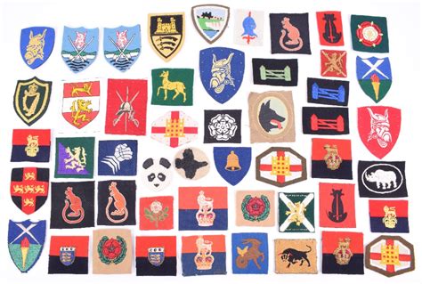 Selection Of Ww2 And Post Ww2 Cloth Formation Signs Including British