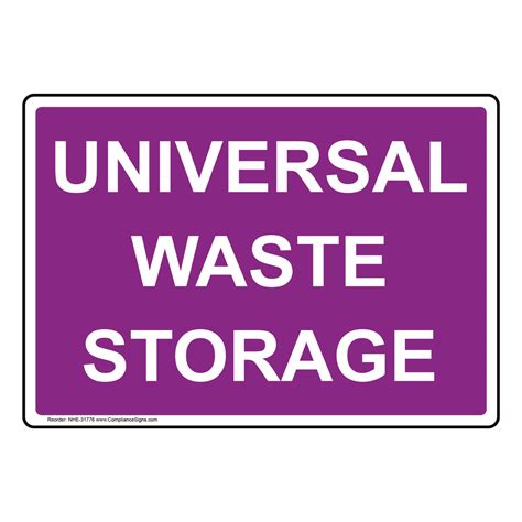 Hazmat Hazardous Material Sign Universal Waste Storage