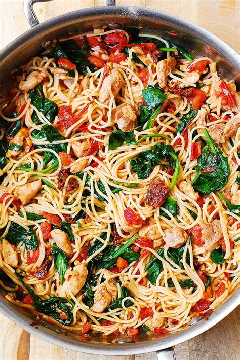 Tomato Spinach Chicken Spaghetti Keeprecipes Your Universal Recipe Box